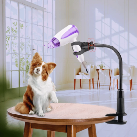 Hair Dryer Holder, 360 Degrees Rotatable Hands-Free Hair Dryer Stand, Aluminum Alloy Gooseneck Pet Dog Cat Grooming Table Hair Dryer