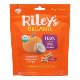 Riley's Organics: Organic Dog Treats, Pumpkin & Coconut Recipe, Small - Case Of 6 - 5 Oz