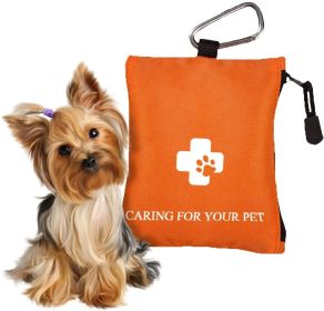 Animal First Aid Kit; Portable Pet Emergency Kit of 17 Pcs; Lightweight Travel Pet First Aid Kit for Dogs and Cats with Zipper Carabiner