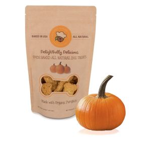 Delightfully Delicious Dog Treats; Made in USA; All Natural Oven Baked Training Treat with Pumpkin Easy to Digest