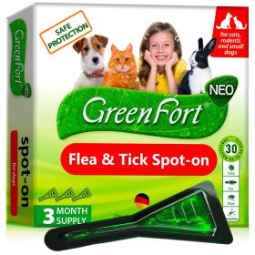 Flea and Tick Prevention for Dogs Cats Rabbits Natural Flea Treatment; Home Pest Control; Topical Flea Mosquito Repellent for Puppy/Kitten