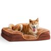 Memory Foam Pet Bed for Small Dogs & Cats with Washable Removable Cover, Non-Slip Base Waterproof Liner Egg Crate Foam for Improved Sleep