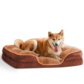 Memory Foam Pet Bed for Small Dogs & Cats with Washable Removable Cover, Non-Slip Base Waterproof Liner Egg Crate Foam for Improved Sleep