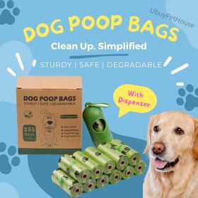 255 bags in 17 rolls; Portable pet waste bags; Environmental poop bag; Portable biodegradable pet waste bag