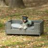 Dog Bed, Pet Bed, Pet Outdoor Furniture, Seasonal PE Wicker Pet Furniture, Dog Bed With Cushion