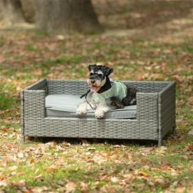 Dog Bed, Pet Bed, Pet Outdoor Furniture, Seasonal PE Wicker Pet Furniture, Dog Bed With Cushion