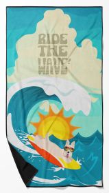 Surfer Dog Wheaten Scottish Terrier Premium Beach Towel Oversized Towel Beach Blanket, Pool, Beach Essentials, Yoga, Premium Bath Towel