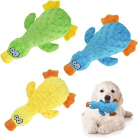 3Pcs Duck-Shaped Dog Plush Toy With Squeaky Ball Crinkle Paper, Cute Interactive Puppy Toy or Aggressive Chewer For Small Medium Large Dogs