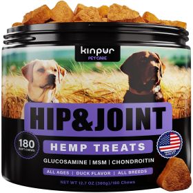 Glucosamine for Dogs, Functional Dog Joint Supplement with Chondroitin, Msm Hemp Oil Supports Better Mobility, Hip and Joint Health, Duck Flavored