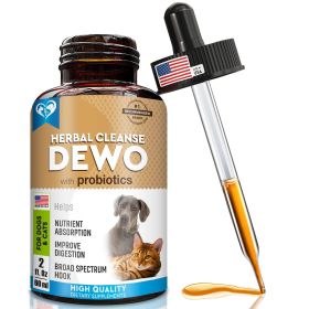 Dogs/Cats Natural Worm Treatment with Probiotic Liquid Herbal Medicine, Prevention Medication Supplement Drops for Kittens and Puppies for Daily Use