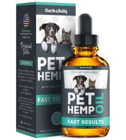Hemp Oil for Dogs/Cats; Helps Pets with Anxiety, Stress, Arthritis, Seizures, Relief with Joint Health, Calming