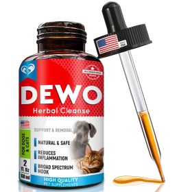 Cats & Dogs Liquid Herbal Medicine and Natural Broad Spectrum Treatment for Tapeworm, Whipworm, Roundworm and Hookworm Prevention