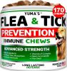 Flea and Tick Prevention for Dogs; Chewables; 170 Treats Natural Dog Flea and Tick Treatment; All Breeds & Ages Made in USA