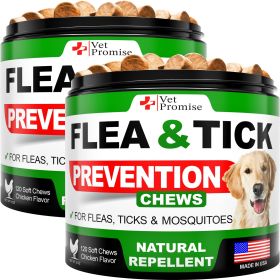2 Pack Flea and Tick Prevention for Dogs, Chewables for All Breeds and Ages 240 Treats