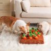 Snuffle Mat with Plush Vegetable Field, Plush Carrot Dog Interactive Toy