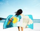 Surfer Dog Black Toy Poodle Premium Beach Towel, Oversized Towel Beach Blanket, Pool, Beach Essentials, Quick Dry Premium Bath Towel