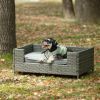 Dog Bed, Pet Bed, Pet Outdoor Furniture, Seasonal PE Wicker Pet Furniture, Dog Bed With Cushion