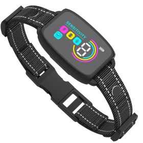 Smart Automatic Anti Barking Dog Collar, Rechargeable Bark Stopper, Stop Barking HD Digital Display IP67, Waterproof Collar For Dogs (Color: Black)