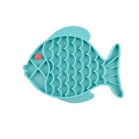 Silicone Lick Mat For Pet Dogs, Slow Food Plate Rice Bowl For Small/Medium Dog, Anti Gulping/Choking Feeder, Treat Dispenser (Color: Blue)
