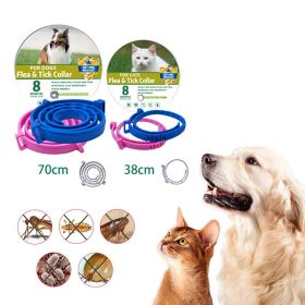 Boxed Anti Flea And Tick Dog Collar, Dog Antiparasitic Collar, Mosquitoes/Insect Repellent Retractable Deworming Pet Accessories (Color: Pink, size: 38cm)