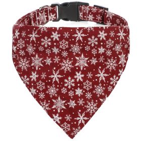 Christmas Pet Collar Pet Bow Tie Collar With Adjustable Buckle For Dogs And Cats (Color: Brick Red, size: L)