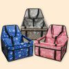 Pet Dogs Car Booster Seat, Travel Carrier Cage; Oxford Breathable Folding Soft Washable Travel Bags