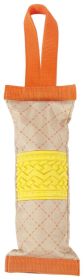 Pet Life 'Quash' Water Bottle, Inserting Nylon and Rubber Crackling Dog Toy (Color: Orange / Yellow)