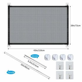 Pet Dog Fence Gate, Safe Guard Safety Enclosure, The Ingenious Mesh Magic Pet Gate (size: 70x110CM)