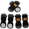 Chrismas Anti-Slip Dog Socks; Waterproof Paw Protectors with Reflective Straps; Traction Control for Indoor & Outdoor Wear; 4pcs