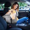 Console Pet Car Seat with Storage Pocket, Booster Car Seat, Portable Pet Travel Bag, Machine Washable Pet Seat
