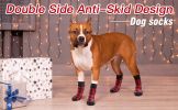 Chrismas Anti-Slip Dog Socks; Waterproof Paw Protectors with Reflective Straps; Traction Control for Indoor & Outdoor Wear; 4pcs